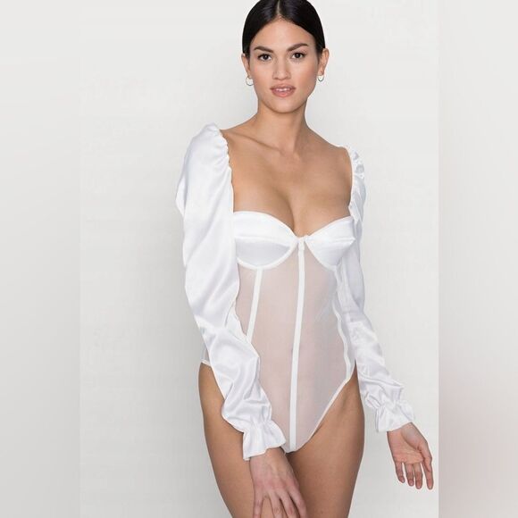 NWT Revolve Ow Collection Shae Black Bodysuit Sheer Size M - Picture 4 of 9